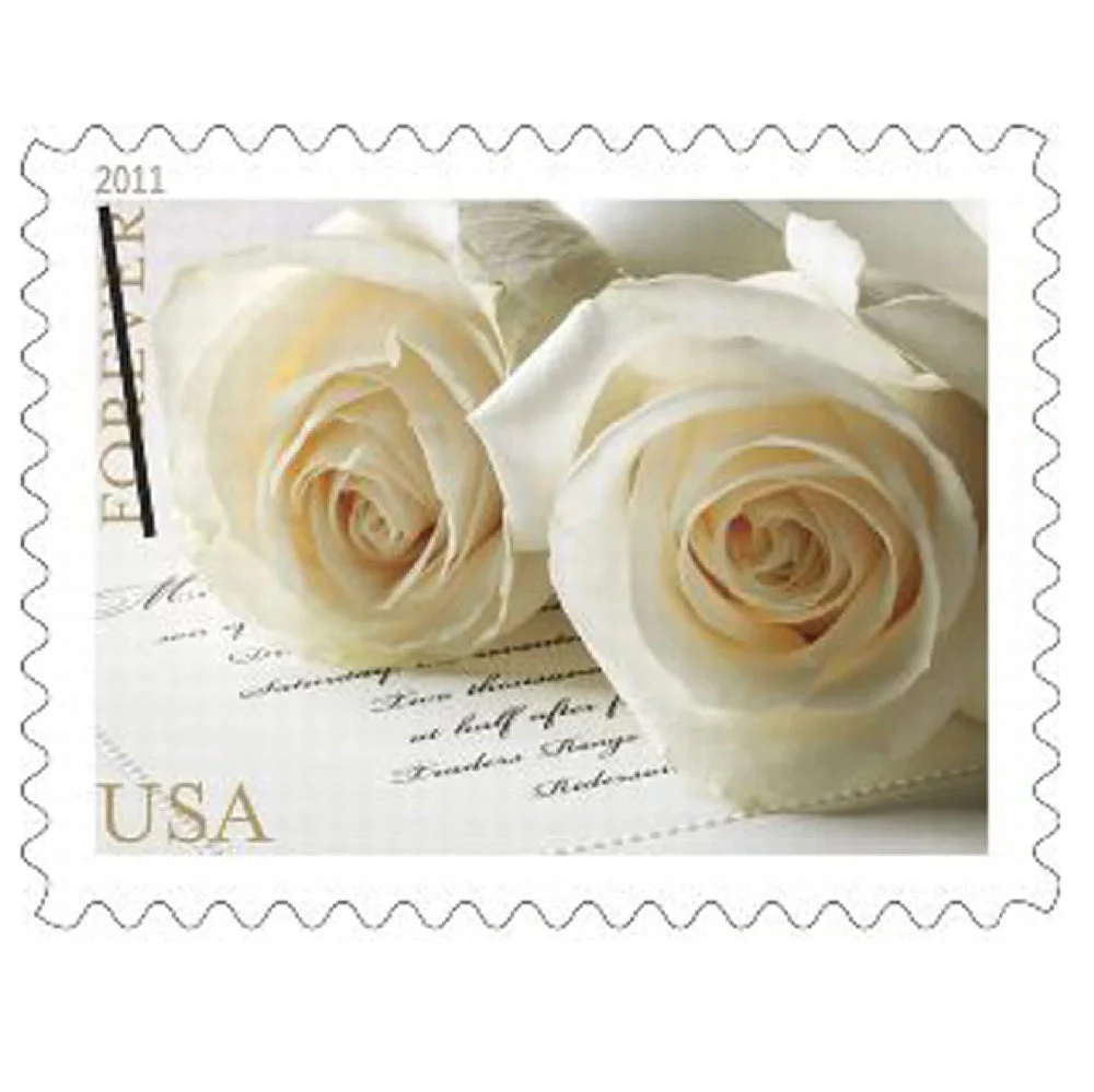 2011-wedding-roses-usps-forever-stamps-authentic-postage-authstamps 2011 Wedding Roses-USPS Forever Stamps(Sheet) - Image 1