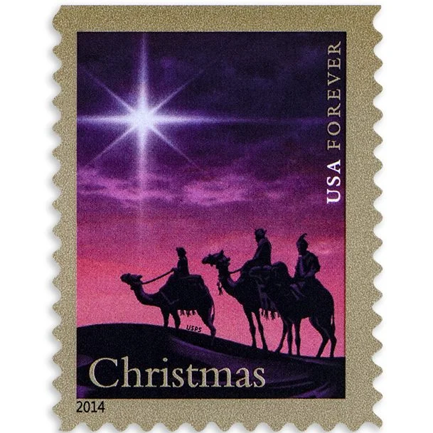 2014-christmas-magi-usps-forever-stamps-authentic-postage-authstamps (2) 2014 Christmas Magi -USPS Forever Stamps(Booklet) - Image 1