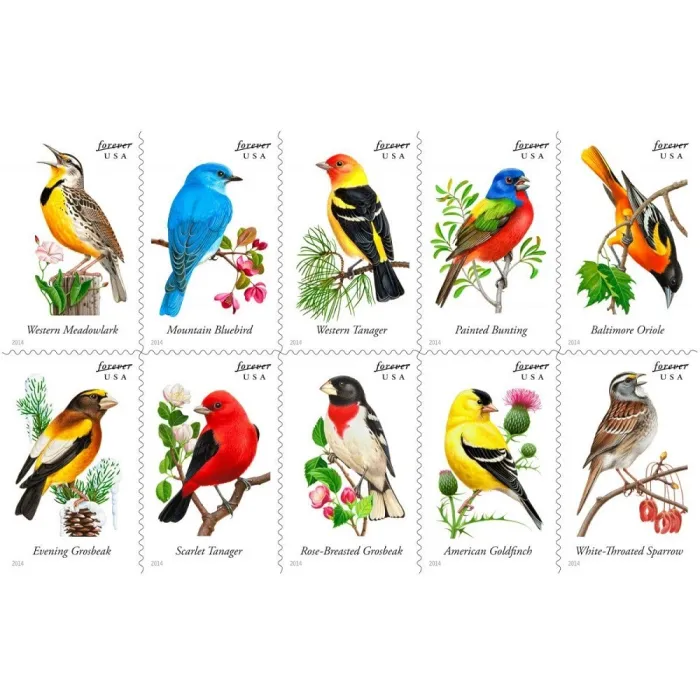 2014-songbird-usps-forever-stamps-authentic-postage-authstamps (1) 2014 Songbird-USPS Forever Stamps(Booklet) - Image 1