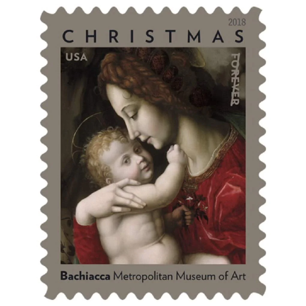 2018-madonna-and-child-usps-forever-stamps-authentic-postage-authstamps (1) 2018 Madonna and Child-USPS Forever Stamps(Booklet) - Image 1