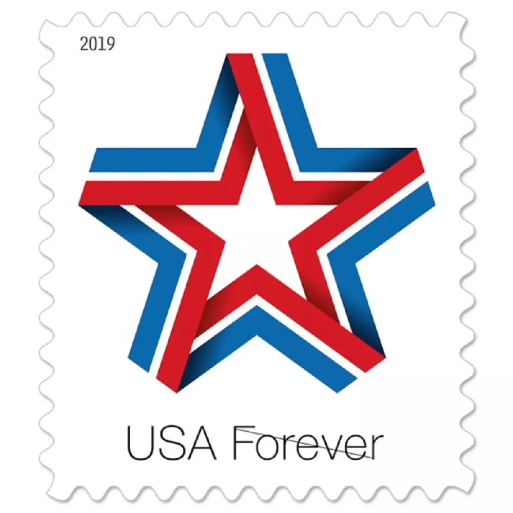 2019-star-ribbon-usps-forever-stamps-authentic-postage-authstamps (2) 2019 Star Ribbon-USPS Forever Stamps(Sheet) - Image 1