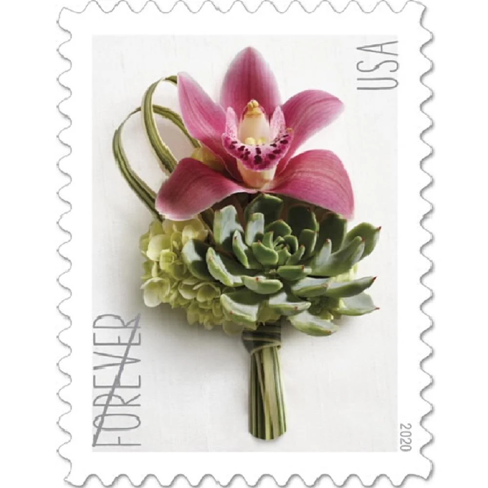 2020-contemporary-boutonniere-usps-forever-stamps-authentic-postage-authstamps (1) 2020 Contemporary Boutonniere-USPS Forever Stamps(Sheet) - Image 1