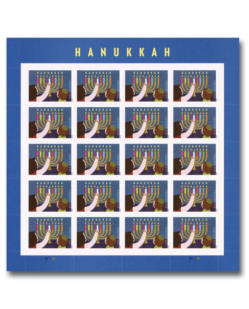 2020-hanukkah-usps-forever-stamps-authentic-postage-authstamps.webp 2020 Hanukkah-USPS Forever Stamps(Sheet) - Image 1
