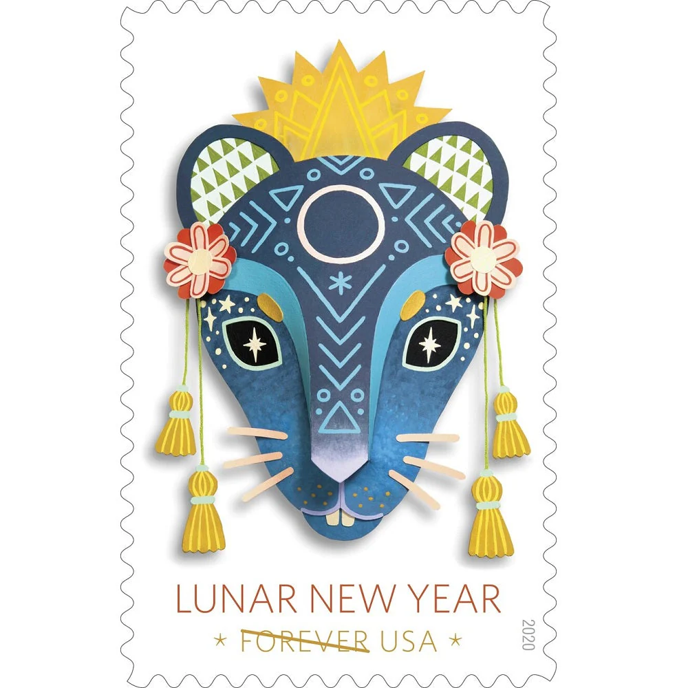 2020-lunar-new-year-of-the-rat-usps-forever-stamps-authentic-postage-authstamps (1) 2020 Lunar New Year Of the Rat-USPS Forever Stamps(Sheet) - Image 1