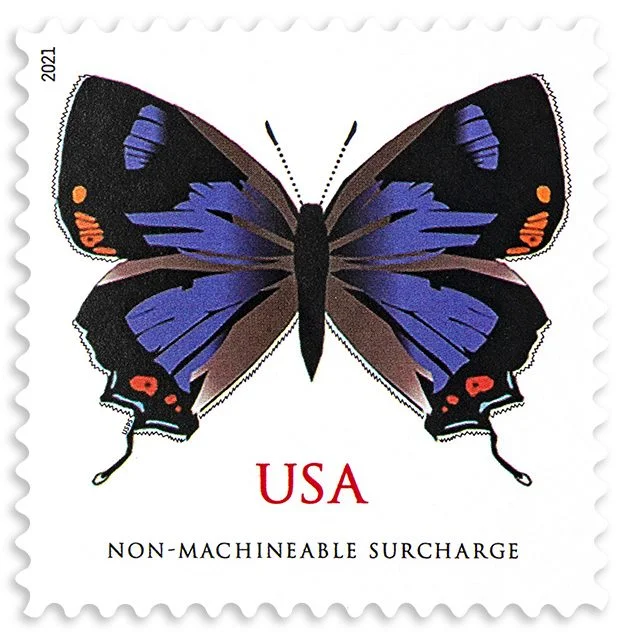 2021-colorado-hairstreak-usps-forever-stamps-authentic-postage-authstamps (1) 2021 Colorado Hairstreak-Non-machinable for Square Stamps(Sheet) - Image 1