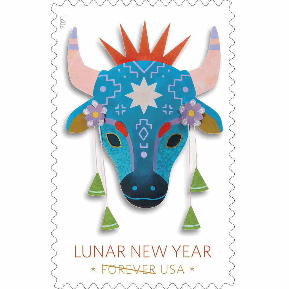 2021-lunar-new-year-of-the-ox-usps-forever-stamps-authentic-postage-authstamps (1) 2021 Lunar New Year Of The Ox-USPS Forever Stamps(Sheet) - Image 1