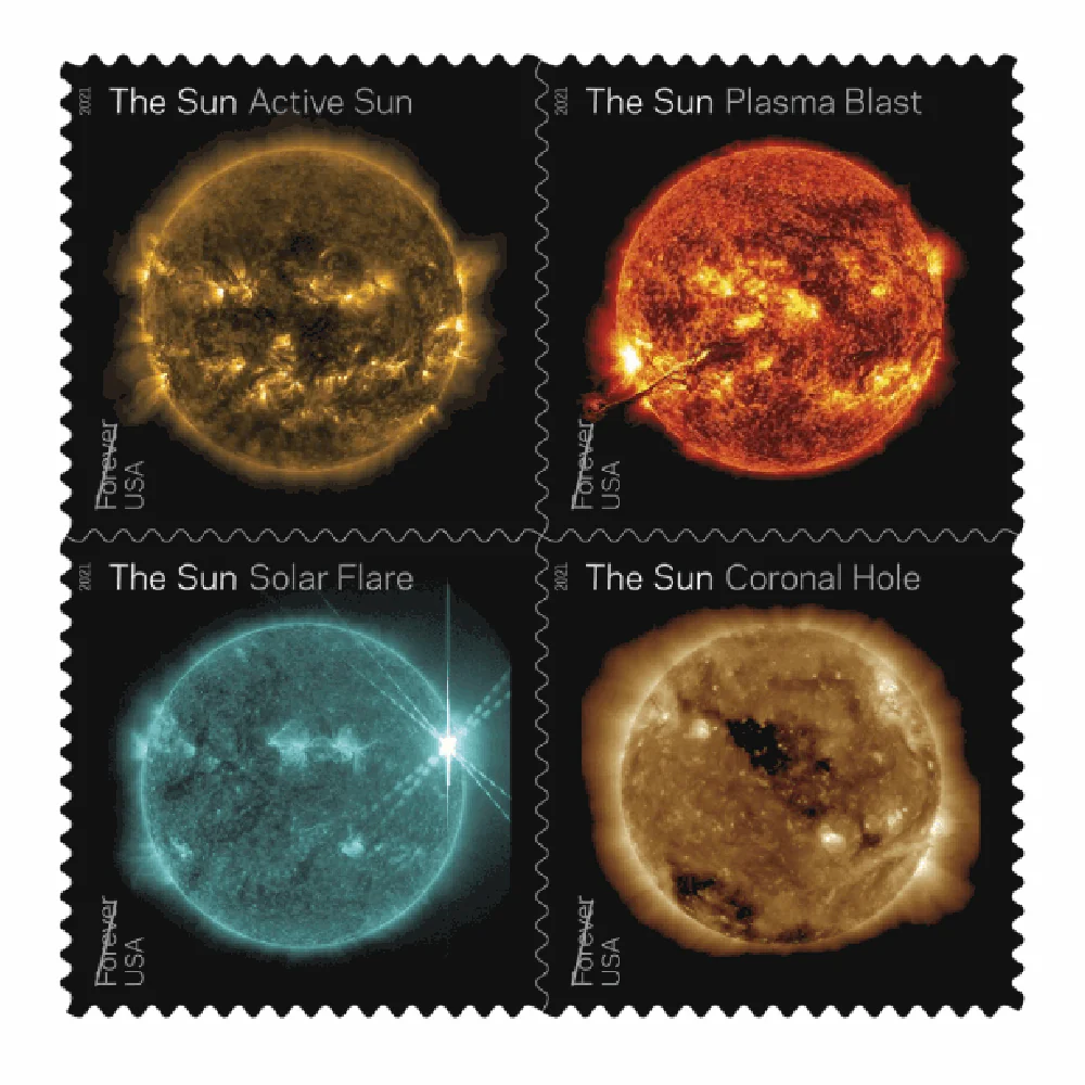 2021-sun-science-usps-forever-stamps-authentic-postage-authstamps (1) 2021 Sun Science-USPS Forever Stamps(Sheet) - Image 1