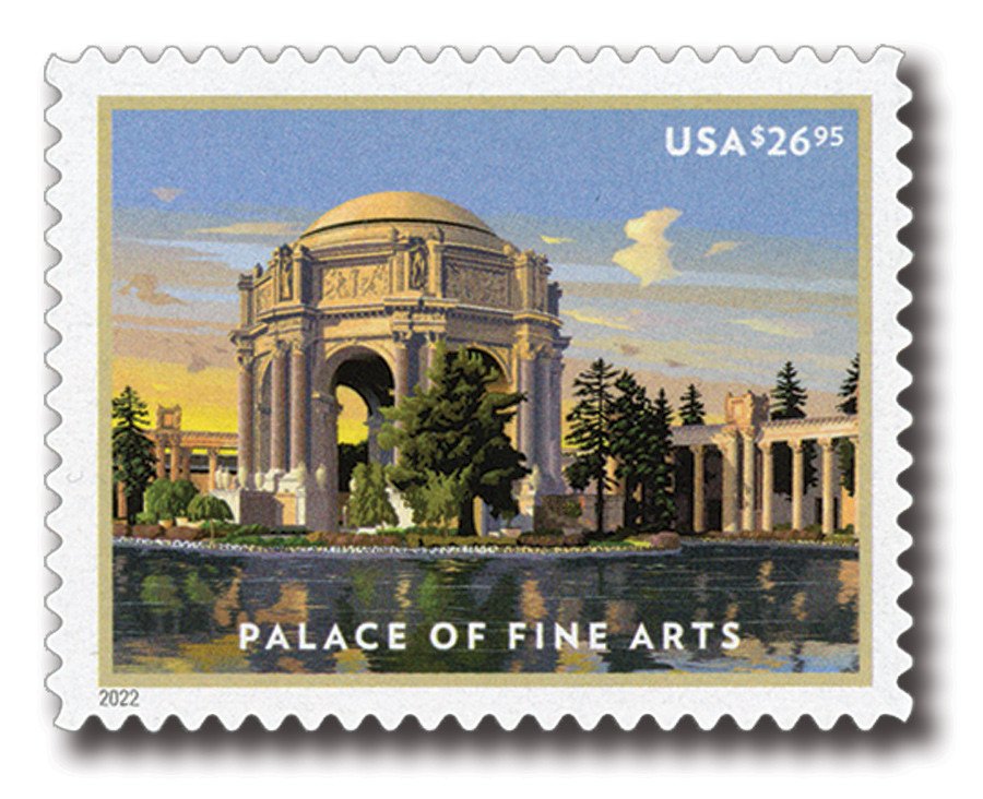 2022-$2695-palace-of-fine-arts-usps-forever-stamps-authentic-postage-authstamps (1) 2022 $26.95 Palace of fine arts-Priority Mail Express Stamps Sheet of 20 - Image 1