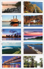 2022 Mighty Mississippi-Priority Mail Express Stamps Sheet of 50 - Image 2
