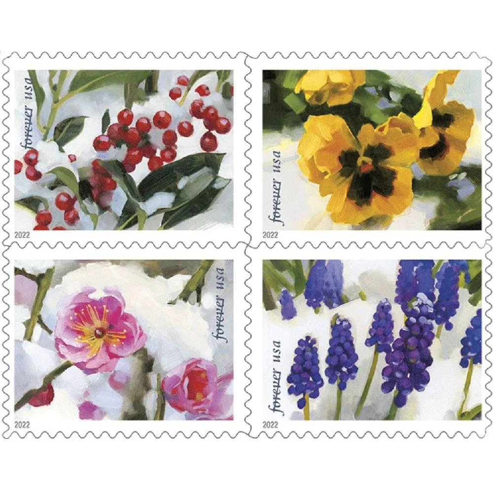 2022-snowy-beauty-usps-forever-stamps-authentic-postage-authstamps (1) 2022 Snowy Beauty-USPS Forever Stamps(Booklet) - Image 1