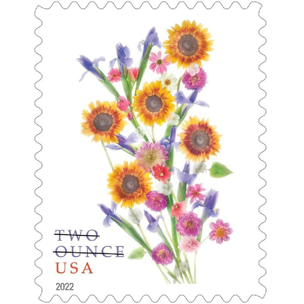 2022-sunflower-bouquet-usps-forever-stamps-authentic-postage-authstamps (1) 2022 Sunflower Bouquet-Two Ounce USPS Forever Stamps(Sheet) - Image 1