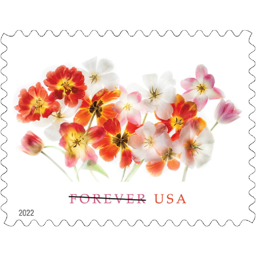 2022-tulips-usps-forever-stamps-authentic-postage-authstamps (1) 2022 Tulips Ali-USPS Forever Stamps(Sheet) - Image 1