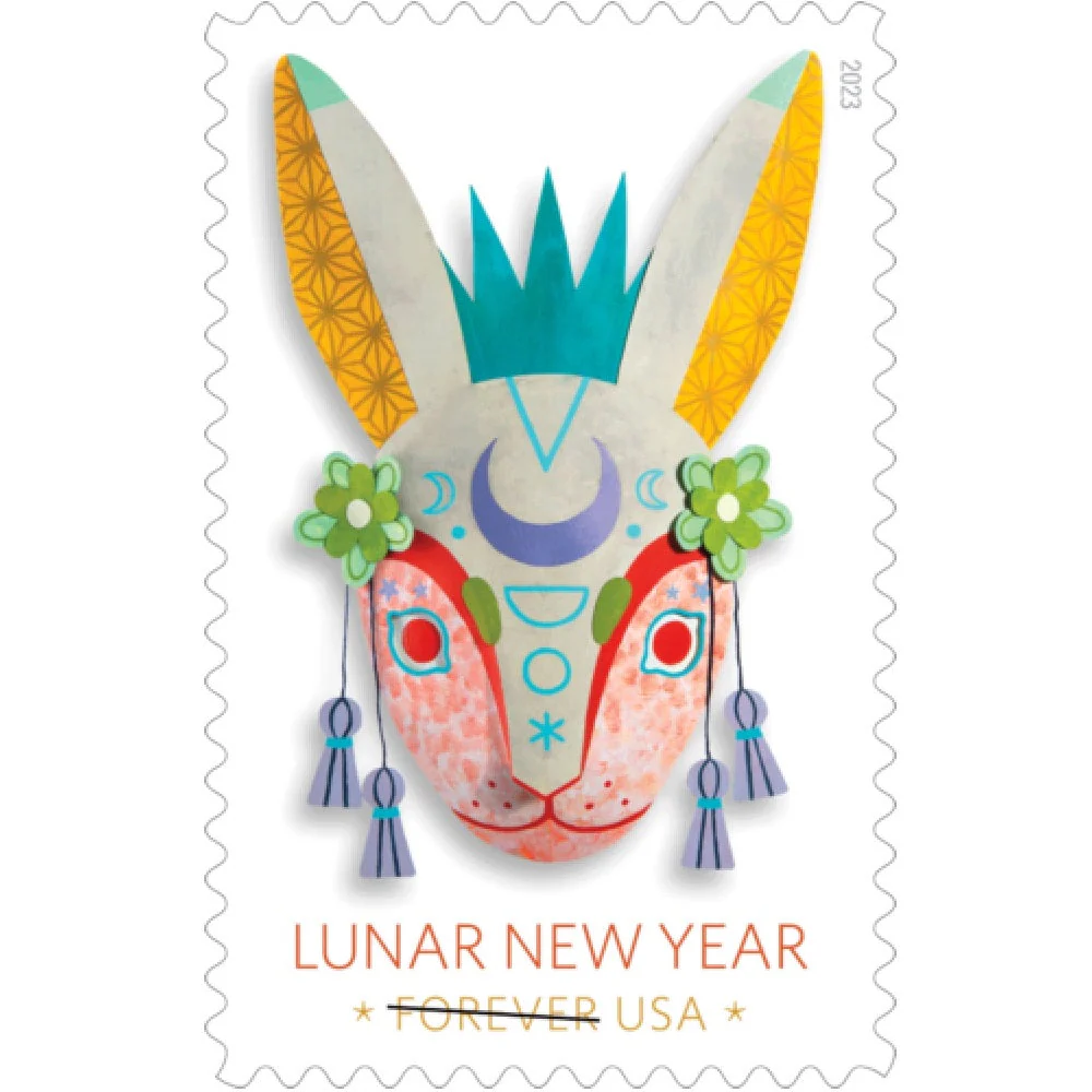 2023-lunar-new-year-of-the-rabbit-usps-forever-stamps-authentic-postage-authstamps (1) 2023 Lunar New Year Of The Rabbit-USPS Forever Stamps(Sheet) - Image 1