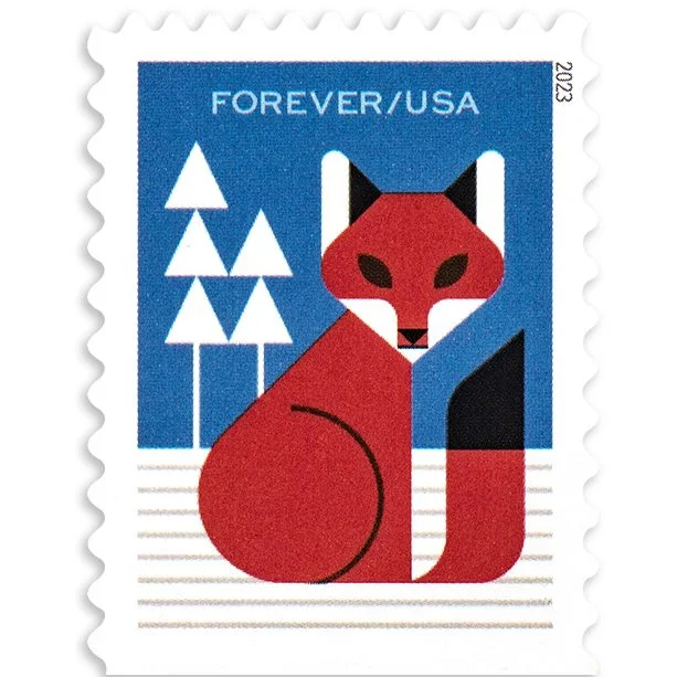 2023-winter-woodland-animals-usps-forever-stamps-authentic-postage-authstamps (1) 2023 Winter Woodland Animals-USPS Forever Stamps(Booklet) - Image 1