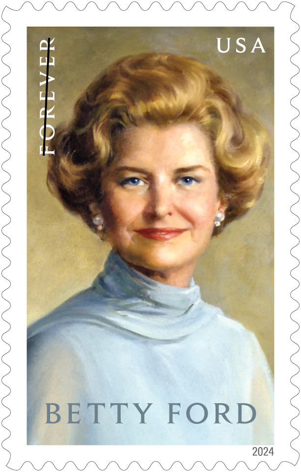 2024-betty-ford-usps-forever-stamps-authentic-postage-authstamps (2) 2024 Betty Ford-USPS Forever Stamps(Sheet) - Image 1