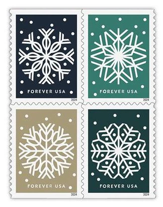 2024-winter-whimsy-usps-forever-stamps-authentic-postage-authstamps (2) 2024 Winter Whimsy-USPS Forever Stamps(Sheet) - Image 1